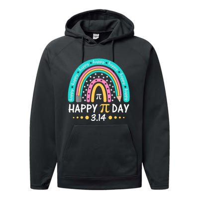 Gift Rainbow Happy Pi Day Mathematic Math Teacher Performance Fleece Hoodie