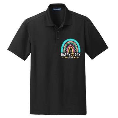 Gift Rainbow Happy Pi Day Mathematic Math Teacher Dry Zone Grid Polo