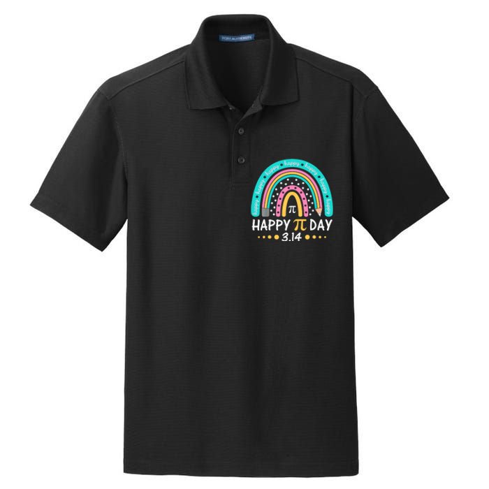 Gift Rainbow Happy Pi Day Mathematic Math Teacher Dry Zone Grid Polo