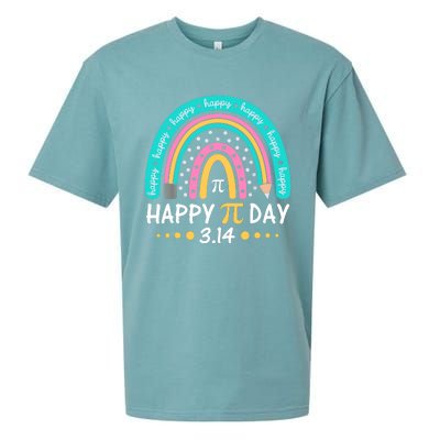 Gift Rainbow Happy Pi Day Mathematic Math Teacher Sueded Cloud Jersey T-Shirt