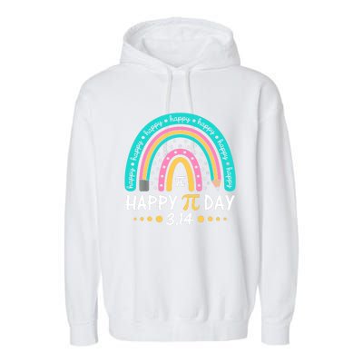 Gift Rainbow Happy Pi Day Mathematic Math Teacher Garment-Dyed Fleece Hoodie