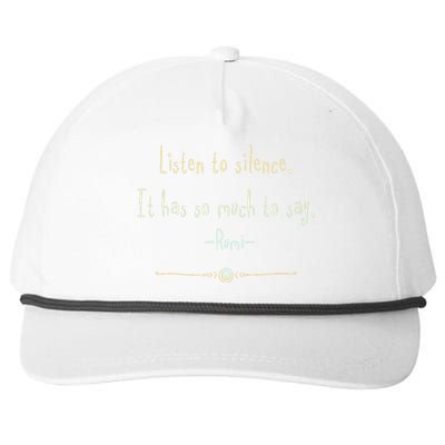 Great Rumi Inspirational Silence Quotes Snapback Five-Panel Rope Hat