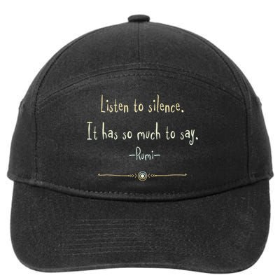 Great Rumi Inspirational Silence Quotes 7-Panel Snapback Hat