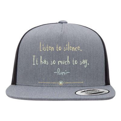 Great Rumi Inspirational Silence Quotes Flat Bill Trucker Hat