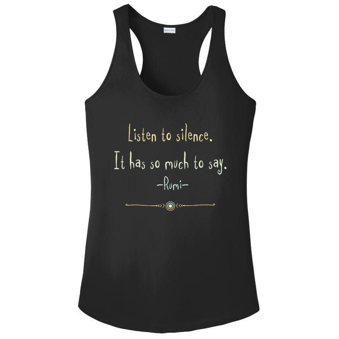 Great Rumi Inspirational Silence Quotes Ladies PosiCharge Competitor Racerback Tank