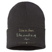 Great Rumi Inspirational Silence Quotes Sustainable Knit Beanie