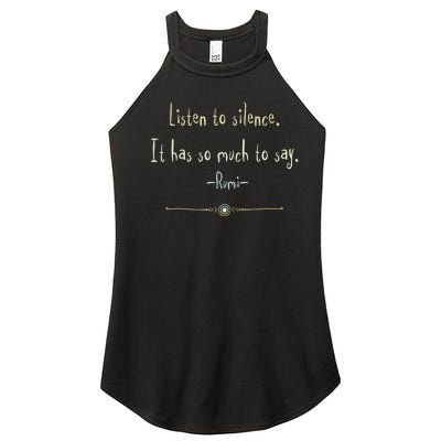 Great Rumi Inspirational Silence Quotes Women’s Perfect Tri Rocker Tank