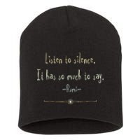 Great Rumi Inspirational Silence Quotes Short Acrylic Beanie