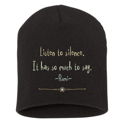 Great Rumi Inspirational Silence Quotes Short Acrylic Beanie