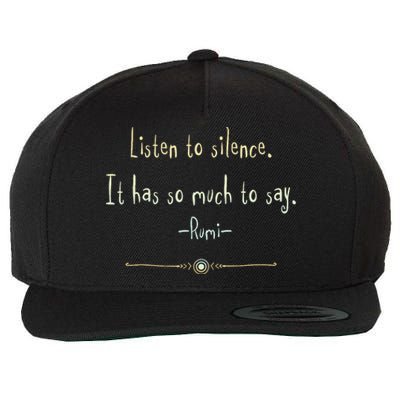 Great Rumi Inspirational Silence Quotes Wool Snapback Cap