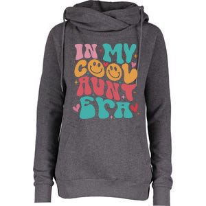 Groovy Retro In My Cool Aunt Era Cool Gifts For Auntie Womens Funnel Neck Pullover Hood