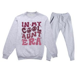 Groovy Retro In My Cool Aunt Era Cool Gifts For Auntie Premium Crewneck Sweatsuit Set