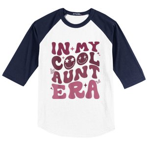 Groovy Retro In My Cool Aunt Era Cool Gifts For Auntie Baseball Sleeve Shirt