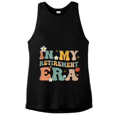 Groovy Retro In My Retiret Era Funny Retired 2025 Ladies PosiCharge Tri-Blend Wicking Tank