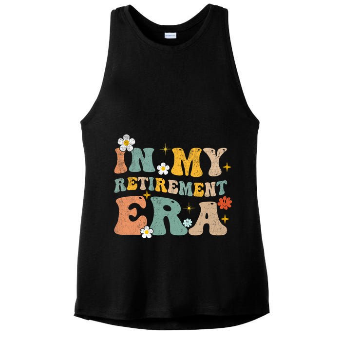 Groovy Retro In My Retiret Era Funny Retired 2025 Ladies PosiCharge Tri-Blend Wicking Tank