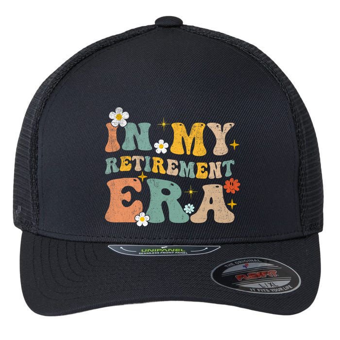 Groovy Retro In My Retiret Era Funny Retired 2025 Flexfit Unipanel Trucker Cap