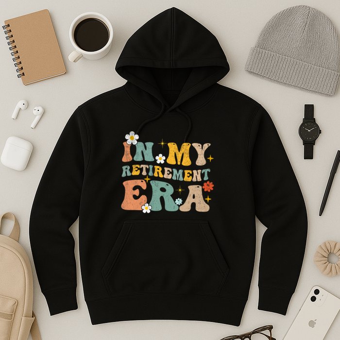 Groovy Retro In My Retiret Era Funny Retired 2025 Hoodie