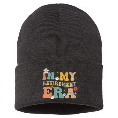 Groovy Retro In My Retiret Era Funny Retired 2025 Sustainable Knit Beanie