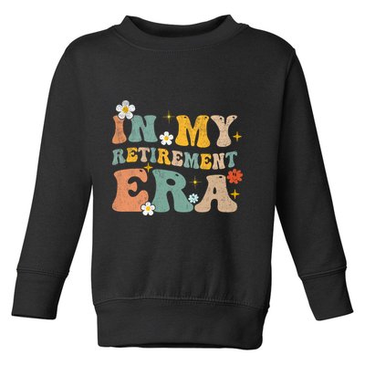 Groovy Retro In My Retiret Era Funny Retired 2025 Toddler Sweatshirt