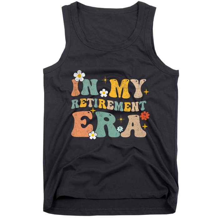 Groovy Retro In My Retiret Era Funny Retired 2025 Tank Top
