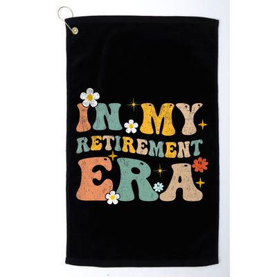 Groovy Retro In My Retiret Era Funny Retired 2025 Golf Towel