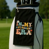 Groovy Retro In My Retiret Era Funny Retired 2025 Golf Towel
