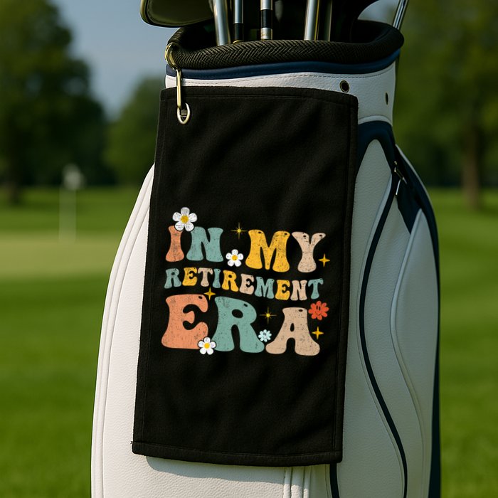 Groovy Retro In My Retiret Era Funny Retired 2025 Golf Towel