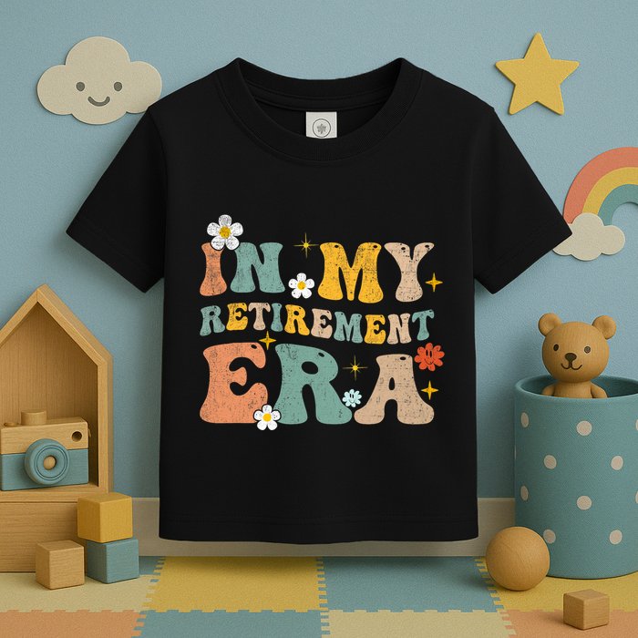 Groovy Retro In My Retiret Era Funny Retired 2025 Toddler T-Shirt
