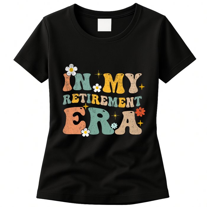 Groovy Retro In My Retiret Era Funny Retired 2025 Womens T-Shirt