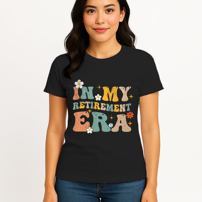 Groovy Retro In My Retiret Era Funny Retired 2025 Womens T-Shirt