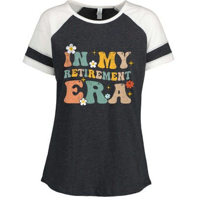 Groovy Retro In My Retiret Era Funny Retired 2025 Enza Ladies Jersey Colorblock Tee