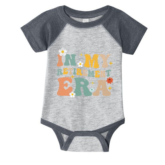 Groovy Retro In My Retiret Era Funny Retired 2025 Infant Baby Jersey Bodysuit