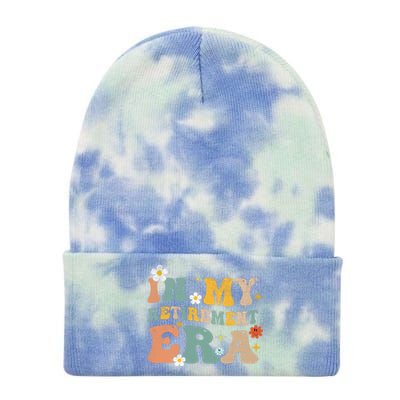 Groovy Retro In My Retiret Era Funny Retired 2025 Tie Dye 12in Knit Beanie