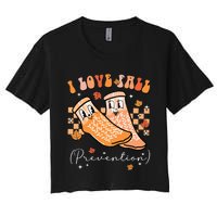 Groovy Retro I Love Fall Prevention Fall Physical Therapy Women's Crop Top Tee