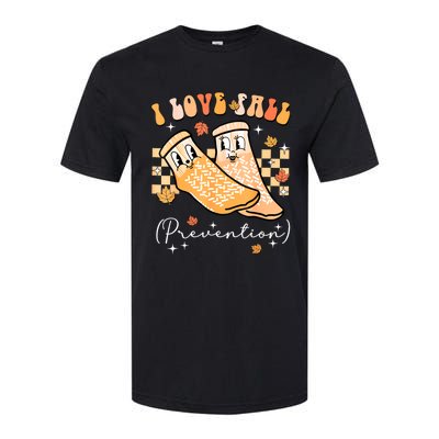 Groovy Retro I Love Fall Prevention Fall Physical Therapy Softstyle® CVC T-Shirt