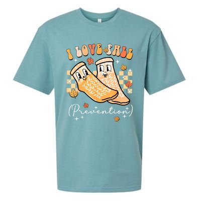 Groovy Retro I Love Fall Prevention Fall Physical Therapy Sueded Cloud Jersey T-Shirt