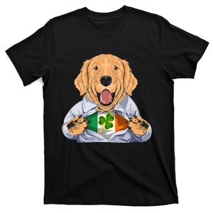 Golden Retrievers Irish Clover St Patrick Day Dog T-Shirt