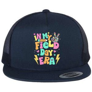 Groovy Retro In My Field Day Era Fun Day Field Trip School Flat Bill Trucker Hat