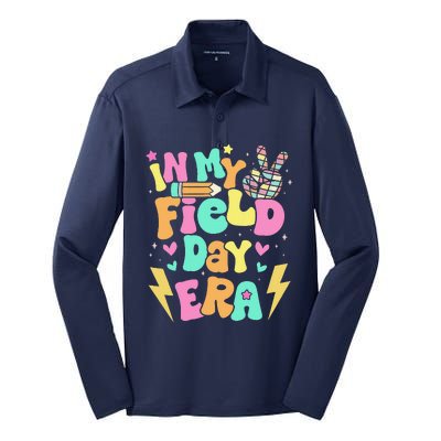 Groovy Retro In My Field Day Era Fun Day Field Trip School Silk Touch Performance Long Sleeve Polo