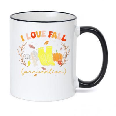 Groovy Retro I Love Fall Prevention Fall Physical Therapy 11oz Black Color Changing Mug