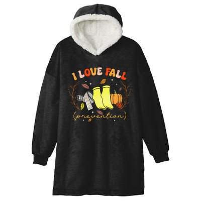 Groovy Retro I Love Fall Prevention Fall Physical Therapy Hooded Wearable Blanket