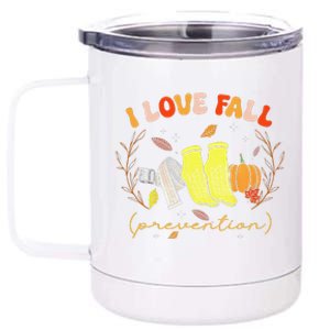 Groovy Retro I Love Fall Prevention Fall Physical Therapy 12 oz Stainless Steel Tumbler Cup