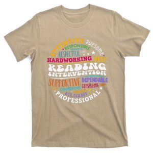 Groovy Reading Intervention Literacy Teacher T-Shirt