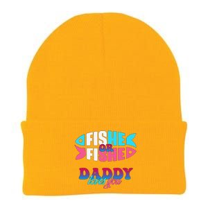 Gender Reveal Ideas Fishe Or Fishe Daddy Loves You Fishing Knit Cap Winter Beanie