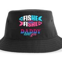 Gender Reveal Ideas Fishe Or Fishe Daddy Loves You Fishing Sustainable Bucket Hat