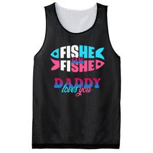 Gender Reveal Ideas Fishe Or Fishe Daddy Loves You Fishing Mesh Reversible Basketball Jersey Tank