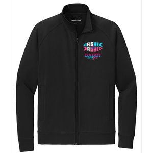 Gender Reveal Ideas Fishe Or Fishe Daddy Loves You Fishing Stretch Full-Zip Cadet Jacket