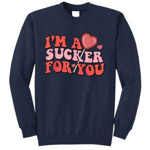 Groovy Retro IM A Sucker For You Happy ValentineS Couple Tall Sweatshirt