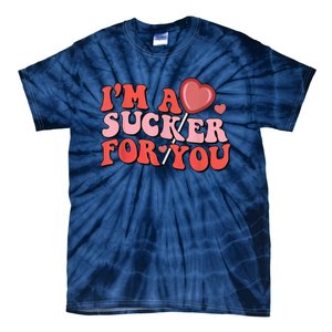 Groovy Retro IM A Sucker For You Happy ValentineS Couple Tie-Dye T-Shirt