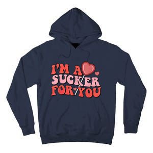 Groovy Retro IM A Sucker For You Happy ValentineS Couple Tall Hoodie